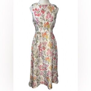 NWT Anewsta Small Floral Sleeveless Midi Dress New Boho Spring Tea Party Size 4